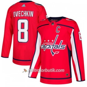 Män Ishockey Washington Capitals Tröja Alex Ovechkin 8 Adidas 2017-2018 Röd Authentic